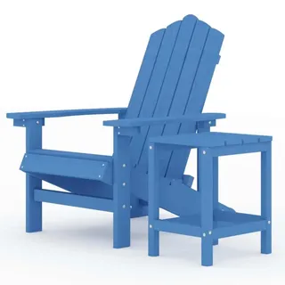 vidaXL Adirondack-Gartenstuhl mit Tisch HDPE Aquamarin - Blau