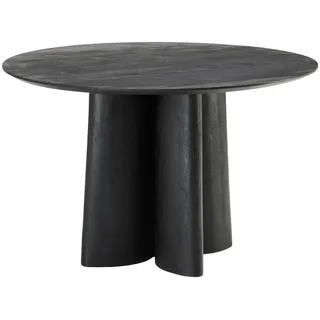 Mid.you Esstisch , Schwarz , Holz , Mangoholz , massiv , rund , 120x76x120 cm , Holzmöbel, Holztische, Esstische Holz, Massivholztische