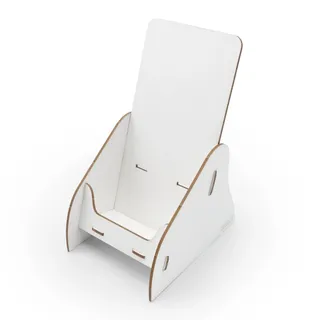 stableco 1x ökologischer Prospektständer DIN lang 10,5 x 21 cm vertikal mit 1 Fach stabiler Flyerständer im white Design No Plastic! Just Paper! Prospekthalter, Postkartenständer schnell aufzubauen