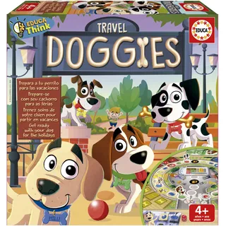 Educa - Pädagogisches Brettspiel Travel Doggies | Wählen Sie einen Charakter und wenn Sie das Brett besuchen, Finden Sie Elemente Ihres Hundes und bereiten Sie ihn auf den Urlaub vor. Ab 4 Jahren