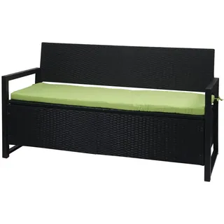 MCW Poly-Rattan 3ER Sitzbank Anthrazit, Grün , Kunststoff , 164x87x57 cm , Gartenmöbel, Gartenbänke