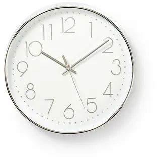Nedis Wanduhr 30 cm CLWA015PC30SR silber/weiß