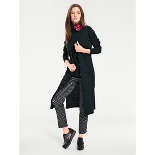 Longstrickjacke HEINE, Damen, Gr. 46, schwarz, 100% Baumwolle, unifarben, Strickjacken Longstrickjacke