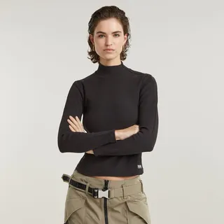 G-Star »Asymmetric Zip Cropped Slim Mock«, schwarz