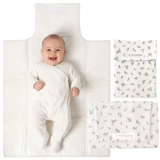MIMUSELINA | Set mit tragbarer Wickelunterlage Unterwegs und Wickeltasche | Wasserdicht, Faltbar und aus 100% OEKO-TEX Baumwolle | Baby-Zubehör für unterwegs oder auf Reisen