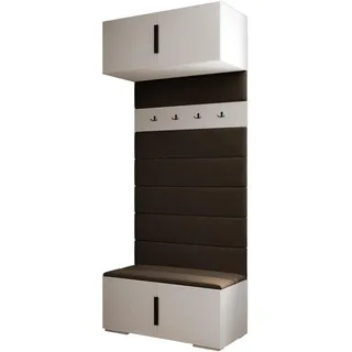 MEBLE KRYSPOL Inova 1 Flurmöbel-Set, 236,7x100x47cm - Weiß, Schwarz, Manila 04