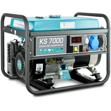 Könner & Söhnen KS 7000 Stromerzeuger, 13 PS 4-Takt Benzinmotor, Kupfer, 5500 Watt, 1x16A, 1x32A (230V) Generator, Automatischer Spannungsregler, Anzeige, für Haus, Garage oder Werkstatt...