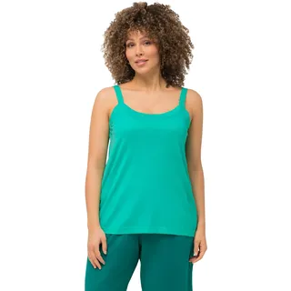 Ulla Popken Damen Spaghetti-Top T-Shirt, Türkisgrün, 50-52