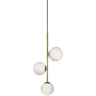 ZTTECH 3-flammig Globus aus weißem Glas Pendelleuchte, weiße Glaskugel & Messing Gold Matel Hängelampe Kronleuchter Deckenleuchte (3-flammig), shuzhi-2