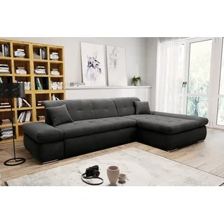 DOMO collection Ecksofa »Moric B/T/H 300/172/80 cm, auch in Cord, L-Form«, XXL-Format, wahlweise auch mit Bettfunktion und Armverstellung grau