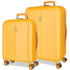 El Potro Vera Kofferset, Gelb, 55/70 cm, ABS-Kunststoff, Verschluss TSA 118L, 6,98 kg, 4 Doppelräder, Handgepäck, gelb, Koffer Set