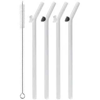 Butlers Trinkhalm-Set Long Drink Halloween , Weiß, Schwarz , Glas , 20 cm , Barzubehör & Weinzubehör, Barzubehör