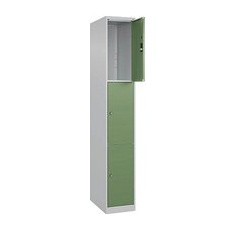 CP Schließfachschrank Classic Plus lichtgrau, resedagrün 080000-103 S10006, 3 Schließfächer 30,0 x 50,0 x 185,0 cm