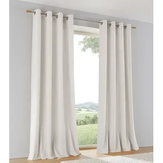 Kutti Vorhang »Duck« Ösen 1 Stk. tlg. natürlicher Look, einfarbig, reine Baumwolle, blickdicht, weiß