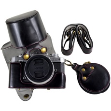 Z fc Zfc Kameratasche aus PU-Leder mit Gurt für Nikon-Z-FC, Zfc 28 mm f/2.8 SE, 16-50 mm f/3.5-6.3 Objektiv, Schwarz , Vintage-Stil