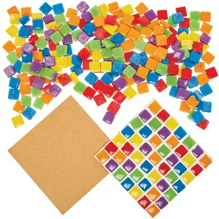 Baker Ross FN097 Mosaikfliesen-Untersetzer-Bausatz - 4er-Pack, Bastelsets für Kinder, Untersetzer selber machen