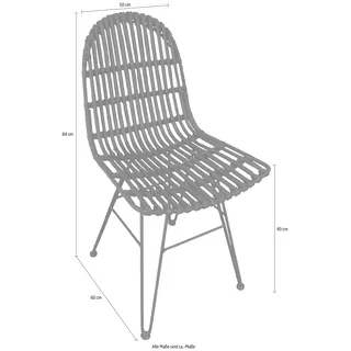SIT Möbel SIT Rattanstuhl Rattan Vintage 50 x 60 x 84,5 cm schwarz