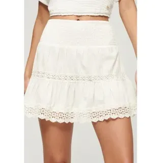 Superdry für Damen. W7210324A Minirock Ibiza weiß (S), Lässig, Baumwolle