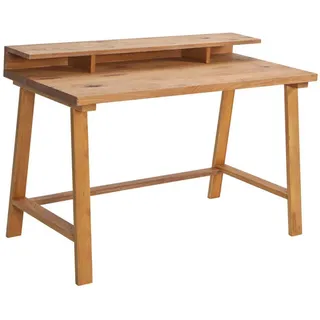 Hasena Schreibtisch , Eichefarben , Holz , Wildeiche , massiv , rechteckig , A-Form , 120x86x60 cm , Holzmöbel, Holztische, Schreibtische Holz, Schreibtische Holz