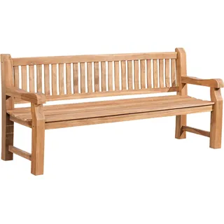 CLP Teakbank Jackson V2 Gartenbank mit Rückenlehne wetterfest stabil massiv | Farbe teak Größe 200 cm - Braun