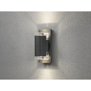 Außenwandleuchte Alu anthrazit 2x LED UP & DOWN Wegeleuchten Gartenlampen