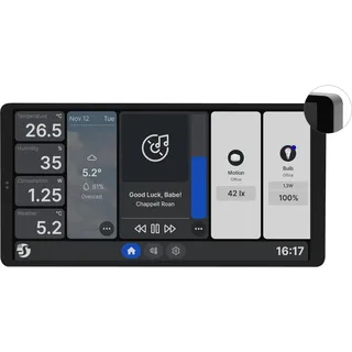 Shelly Wall Display X2 + Blu H&T Black, Smart Home Hub, Schwarz