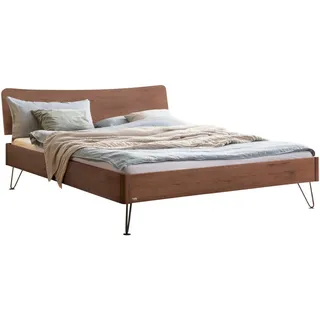 Hasena Bett , Anthrazit, Nussbaumfarben , Metall , Nussbaum , massiv , Höhe ca. 22 cm , 140x200 cm , in verschiedenen Holzarten erhältlich, in verschiedenen Größen erhältlich , Holzmöbel, Holzbetten, Sonstige Holzbetten