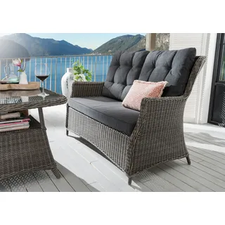 Loungesofa DESTINY "CASA", grau (vintage grau), B:137cm H:97cm T:78cm, Obermaterial: 100% Polyester. Füllung: 100% Polyurethan. Innenseite: 100% Polyester, Sofas, Loungesofa, Aluminium, Polyrattan, 2er Sofa, inkl. Auflagen