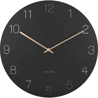 Karlsson Wanduhr Charm Engraved Numbers Schwarz (40cm) - Schwarz