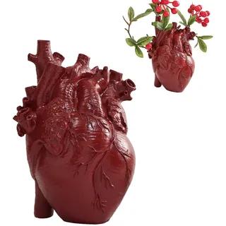 Molyorch Herz Vase Anatomisch, Vase Herz Anatomisch, für Blumenarrangement Dekoration, Geschenke zur Beichte, Lehrmittel (Rot)