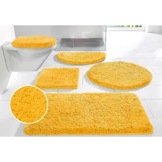 my home Badematte »Sanremo, Badvorleger, Badezimmer Teppich, sehr weich« Höhe 30 mm rutschhemmend beschichtet fußbodenheizungsgeeignet   schnell trocknend Badteppich, unifarben, rechteckig, rund & als 3-tlg. Set erhältlich, gelb