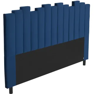 Menzzo Lucky Kopfteil Bett 180 cm mit Samtbezug Blau