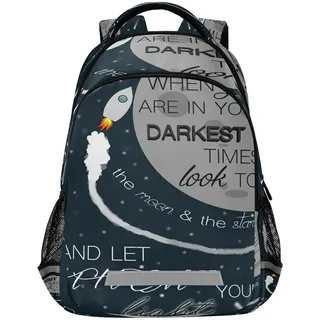 Rucksack aus Segeltuch, Polyester, cooler schwarzer Totenkopf, lässiger Tagesrucksack, für Reisen, Uni, Schule, Büchertasche, für Männer, Frauen, Kinder, Inspirierende Zitate 4., Größe L