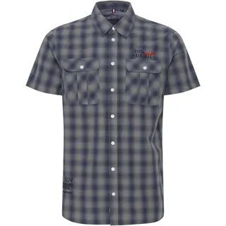 Kurzarmshirt FQ1924 "Kurzarmhemd FQSamir", Herren, Gr. M, grün (oil grün), Obermaterial: 100% Baumwolle CO., Hemden Kurzarmshirt