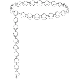 Damen Gürtel kettengürtel,Bauchkette silber,Kettengürtel Silber,Taillengürtel Damen,Mode Taillengürtel Metall Verstellbare Taillenkette Hüftkette für Kleider (S)