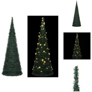 vidaXL Künstlicher Pop-Up-Weihnachtsbaum mit Beleuchtung Grün 180 cm - Weihnachtsbäume - Grün