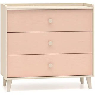 Feldmann-Wohnen Schubladenkommode 90 x 85 x 40 cm Wüstensand / Millennial Pink
