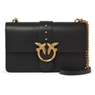 Pinko Damen Taschen Schwarz Umhängetasche mit Logo Love Birds Diamond Cut