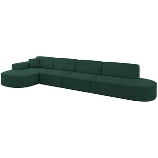 altdecor Eckcouch Samt 5-Sitzer Grün