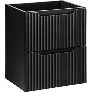 Waschtischunterschrank 50 cm, schwarz, 2 Auszüge, NEWPORT-56-BLACK - Schwarz
