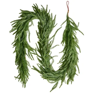Vevor Weihnachtsgirlande, 1828 mm, realistische Norfolk-Kiefer-Girlande, Tannengirlande, künstliche Grüngirlanden, Weihnachtsdeko im Innen- & Außenbereich auf Tisch, Kaminsims & Kamin