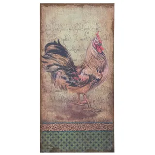 Biscottini Kunstdruck 'Hahn' auf Leinwand aus unbehandelter Jute - L40xPR3xH80 - Wanddrucke - Leinwandbild