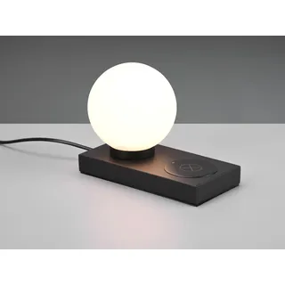 LED Tischlampe Nachttischlampe Fensterbank Lampenschirm Glas Kugel Weiß 12cm - Schwarz