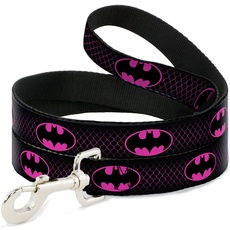 Buckle-Down Hundeleine, Batman-Schild, Kettenglieder, 1,8 m lang, 3,8 cm breit, mehrfarbig (DL-6FT-WBM163-W)