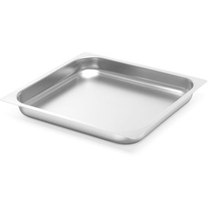HENDI Gastronorm Tablett, Gastronormbehälter, geeignet zur Verwendung in Öfen, GN 2/3, 354x325x(H)40mm, Edelstahl