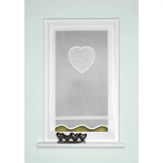 HOME WOHNIDEEN Schmidt Fensterbehang Corazon 90 x 180 cm Polyester Weiß