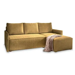 masseno Ecksofa mit Schlaffunktion Perusi ¦ gelb ¦ Maße (cm): B: 206 H: 85