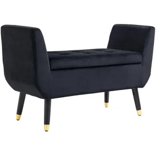 Homcom Polsterbank Luxus Schwarz 107 x 42 x 65 cm