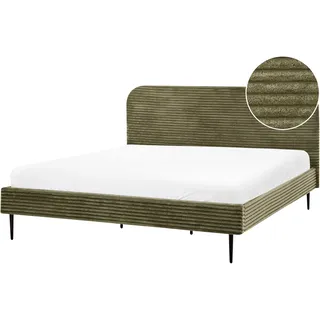 Beliani Bett mit Lattenrost Cord Flayat 180 x 200 cm Grün