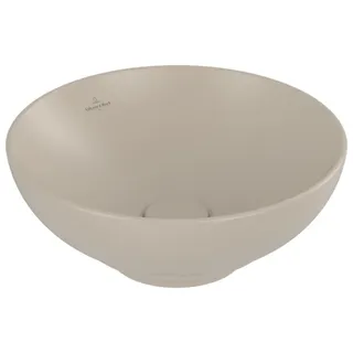 Villeroy & Boch Loop & Friends Aufsatzwaschbecken, 380x380x120mm, mit Überlauf, ohne Hahnloch, 4A4500AM, Farbe: Almond, CeramicPlus